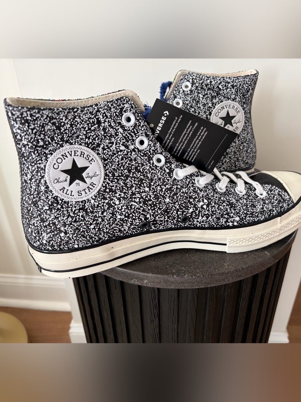 Converse Black and White Speckle High-Top Sneakers